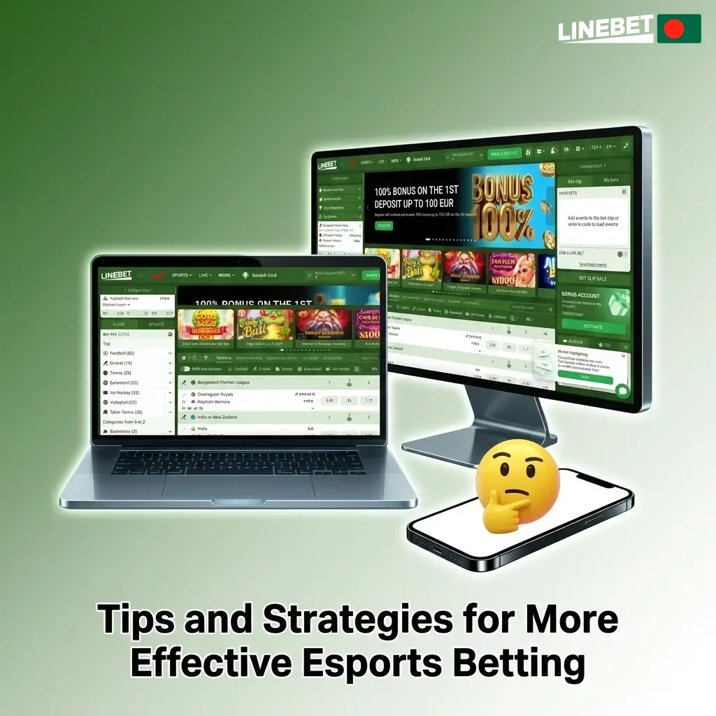 Esports betting strategies including bankroll management, odds comparison, live betting tips, and tracking bet history
