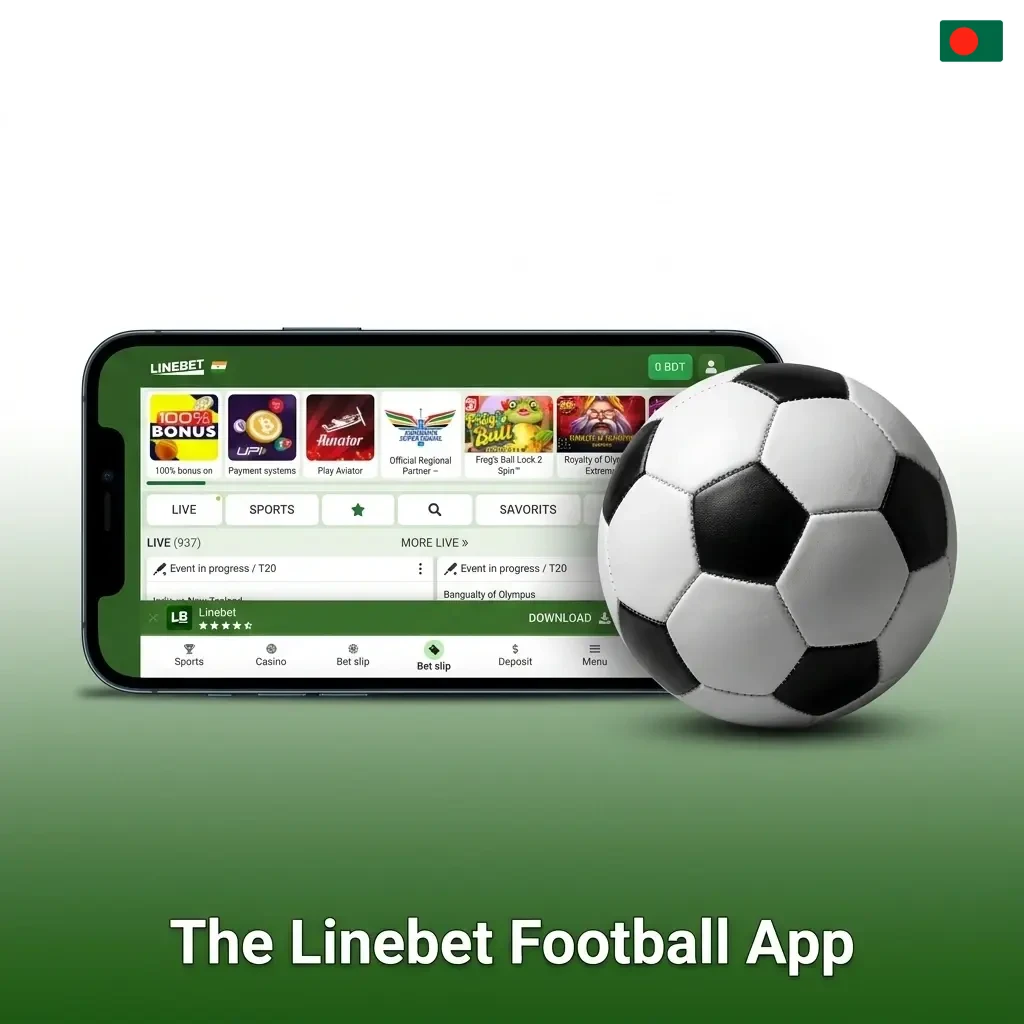 Linebet football betting mobile app available for Android and iOS with live match odds and easy navigation
