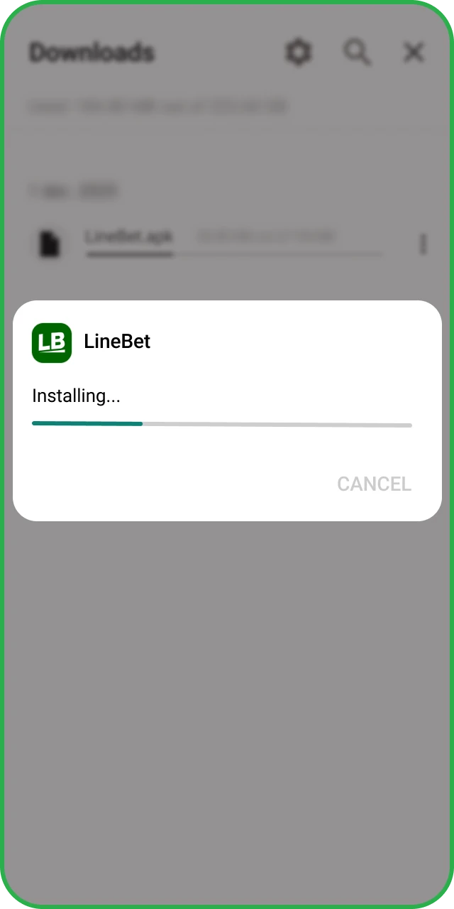 Tap install to complete the Linebet App configuration on your Android.