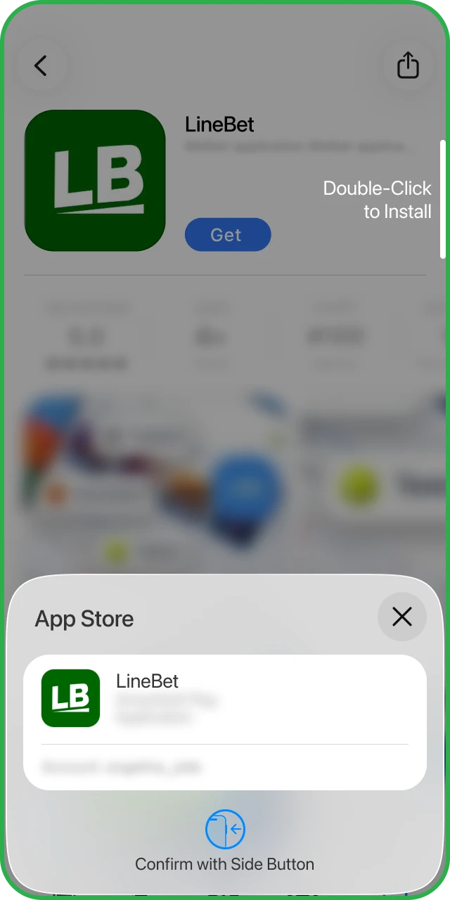 Authenticate the download on your iOS device to access the Linebet Aviator app.